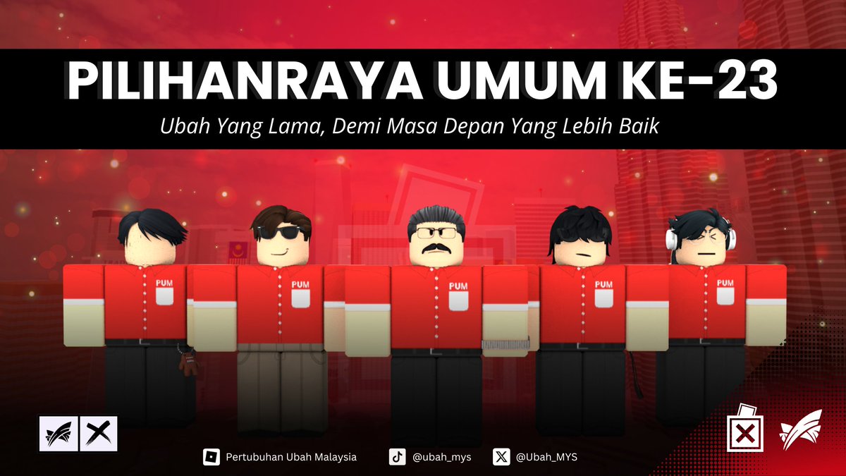 THE CHANGE IS IN YOUR HANDS!

The 23rd General Election is coming soon.

You are the one who will decide the future of this great nation.

Together we UBAH MALAYSIA!