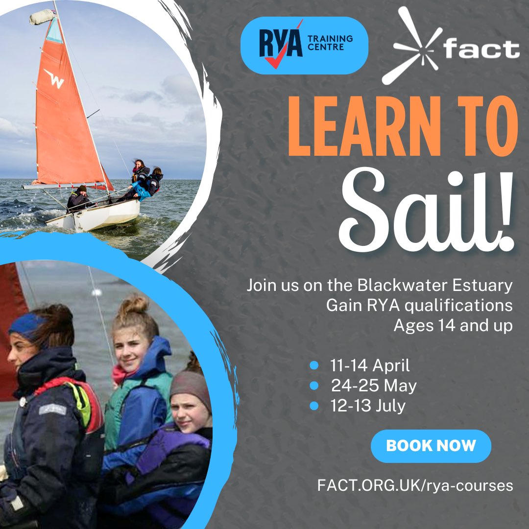 Ever wanted to learn to sail? ⛵️

If you’re interested in learning to sail or developing your skills with RYA qualifications, why not check out our website: fact.org.uk/rya-courses 💻