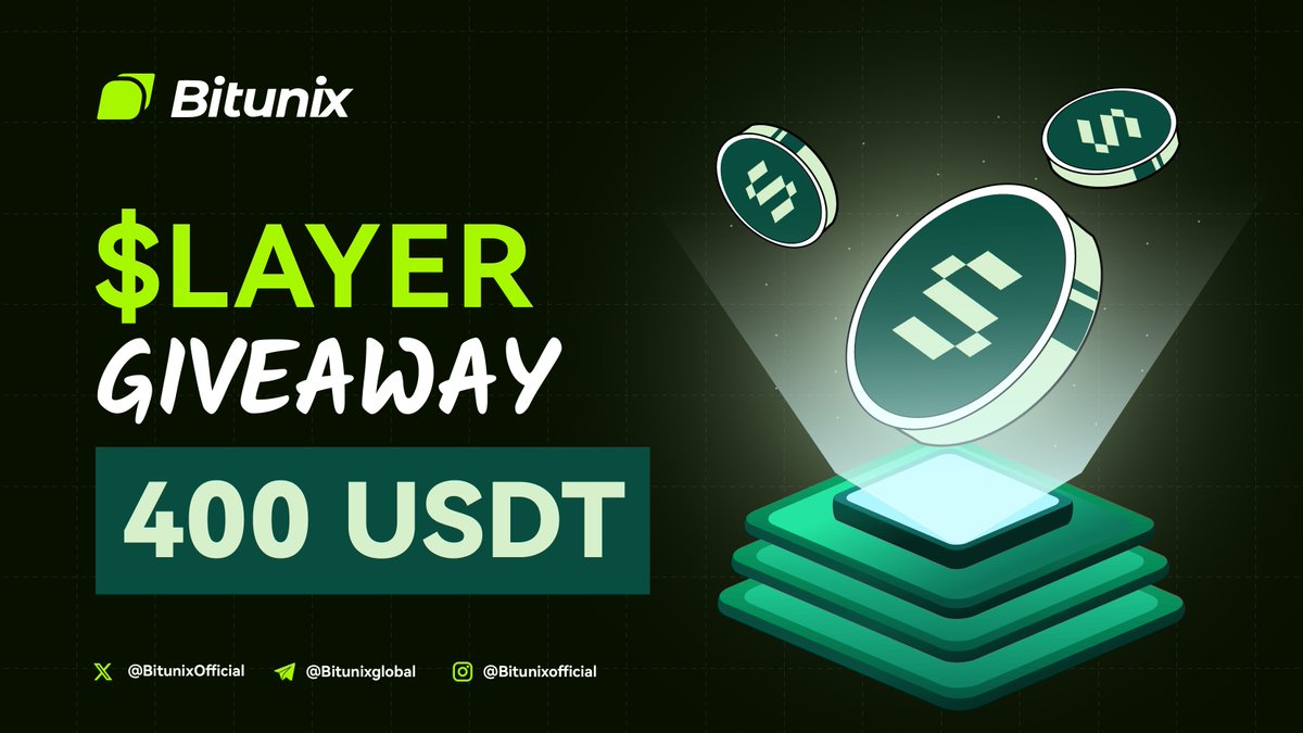 BitunixOfficial's tweet image. 🎁 $LAYER $400 GIVEAWAY! 💰

Follow these steps to participate! 👇
1️⃣ Follow @BitunixOfficial
2️⃣ Follow us on Instagram: instagram.com/bitunixofficia…
3️⃣ Like, RT &amp;amp; tag 3 friends

🚀 Boost your Chances to Win! 👇
📈 Share your $LAYER ROI in the comments

⏳ Until 12th March – 20…