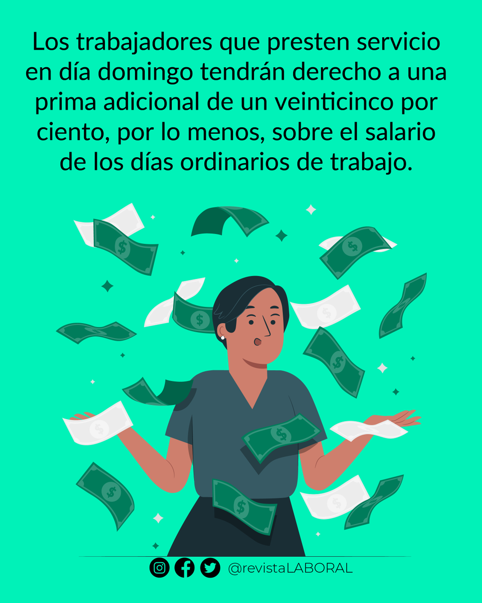 LaboralRevista's tweet photo. LOS TRABAJADORES QUE PRESTEN SERVICIOS EN DÍA DOMINGO
#FelizMiercoles #LeyFederaldeTrabajo #Sabiasque #RevistaLaboral #Derecho #Enterate #online https://t.co/L6vwohHAXP