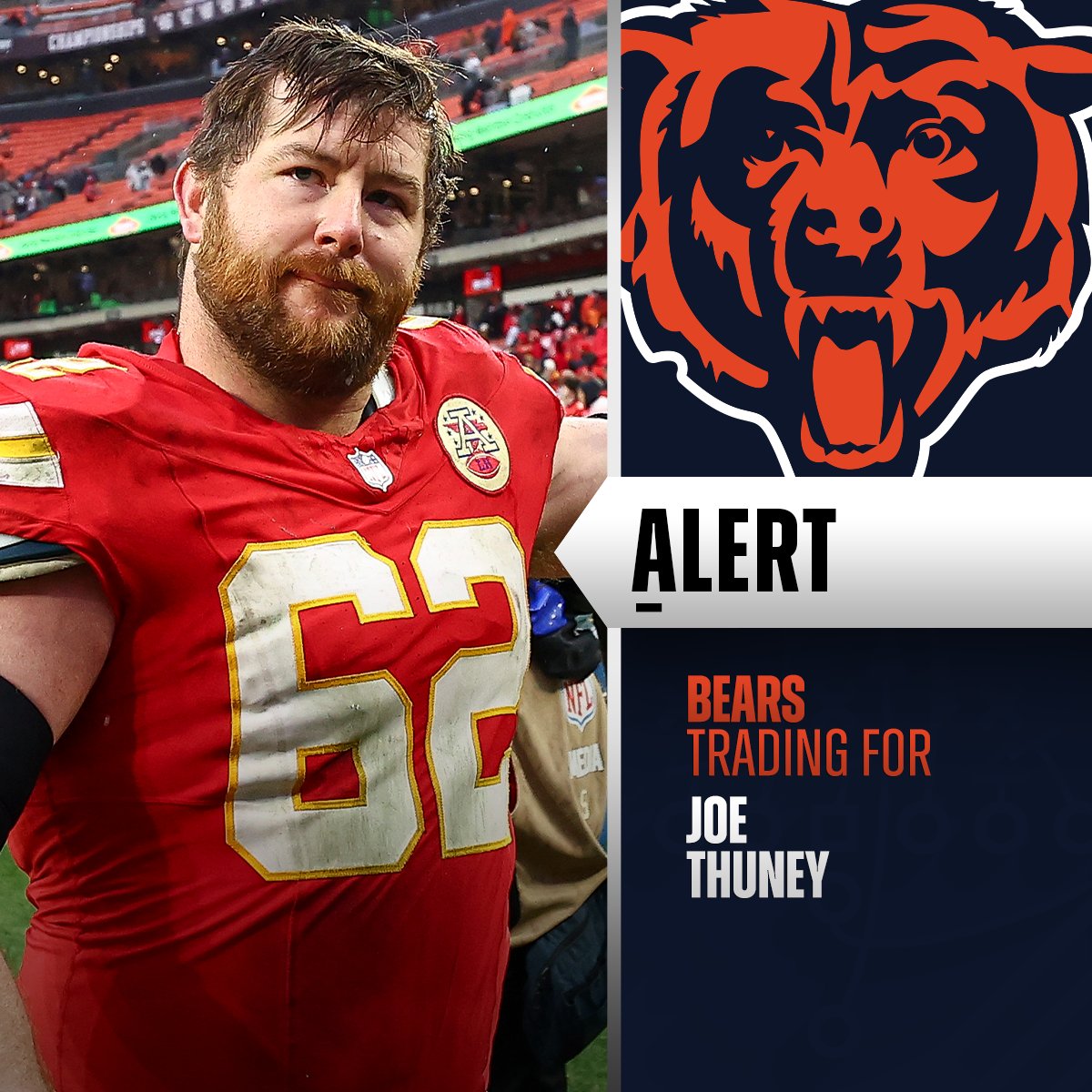 Chiefs to trade guard Joe Thuney to Bears. (via <a href="/RapSheet/">Ian Rapoport</a>)
