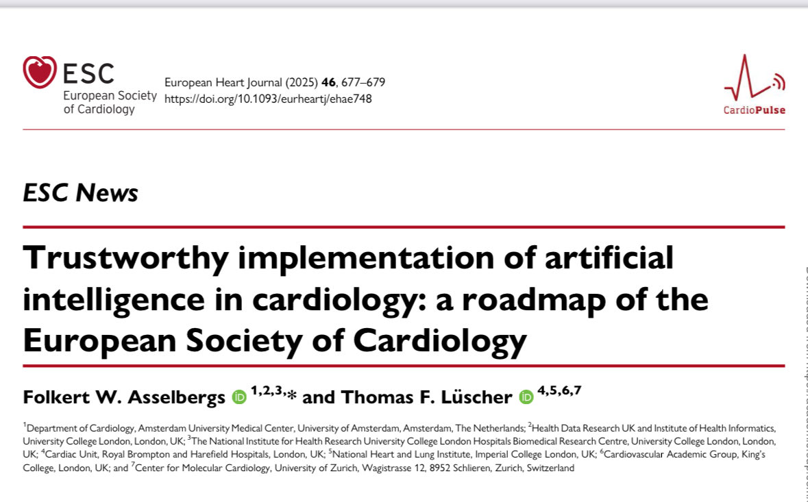 SaludDigitalSAC (@saluddigitalsac) on Twitter photo 🤖Implementación confiable de la IA en cardiología: una hoja de ruta de la <a href="/ESC_Journals/">European Society of Cardiology Journals</a>
Estrategia para integrar la IA de manera segura, ética y basada en evidencia en la práctica clínica. ¿Cuáles son los desafíos y oportunidades? Te lo contamos 👇 #SaludDigital #IA 🤖Implementación confiable de la IA en cardiología: una hoja de ruta de la <a href="/ESC_Journals/">European Society of Cardiology Journals</a>
Estrategia para integrar la IA de manera segura, ética y basada en evidencia en la práctica clínica. ¿Cuáles son los desafíos y oportunidades? Te lo contamos 👇 #SaludDigital #IA