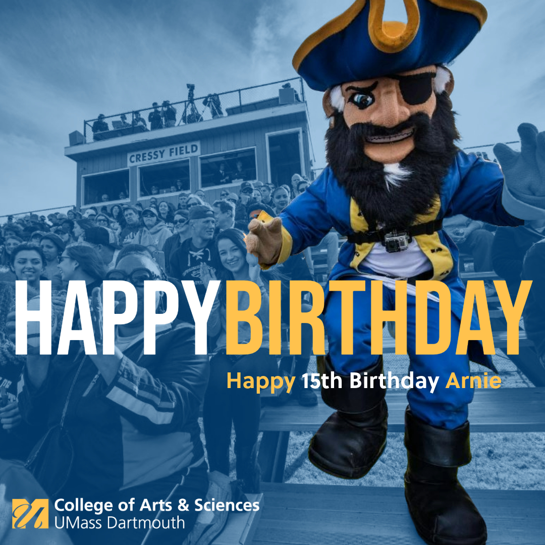 A very happy 15th birthday to Arnie the #Corsair!
#UMassD