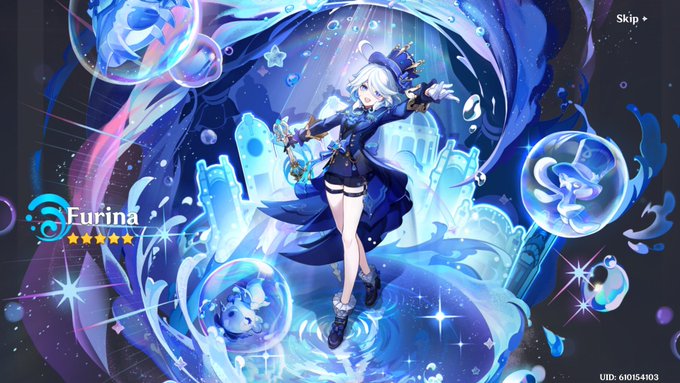 3枚目： 原神 フリーナ　参考画像1 原神 周年記念シリーズ アクリルフォトカード Genshin 三周年