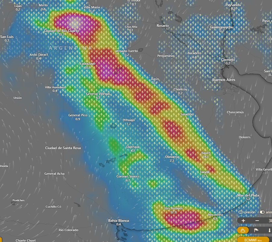 laromadelsur's tweet image. Este frente que veremos el viernes a la tarde llegando a CABA (bien de noche) es preocupante. Quizás el evento mas peligroso que vimos has ahora. Los gobiernos locales deberían prepararse.. mucho viento y con mucha carga de precipitación. Puede ser un desastre en algunas zonas