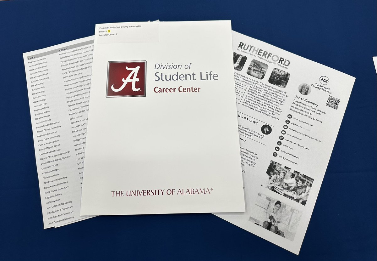Thank you The University of Alabama for hosting today’s Teacher Career Fair! There are a lot of awesomele aspiring teachers here!  Great job preparing these students to enter the teaching profession.
