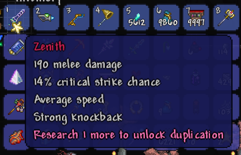 shenmivvv's tweet photo. Terraria is the game I play most seriously. 

This "Zenith" took me a long time to synthesize. It is the ultimate sword in this game. I am very satisfied with both the effect and the damage! 

@carv_official 

@xiaoxiaole_da @wis_dalin @ddac_sm 

#ShowUsYourSetup https://t.co/xsM0f3bka4