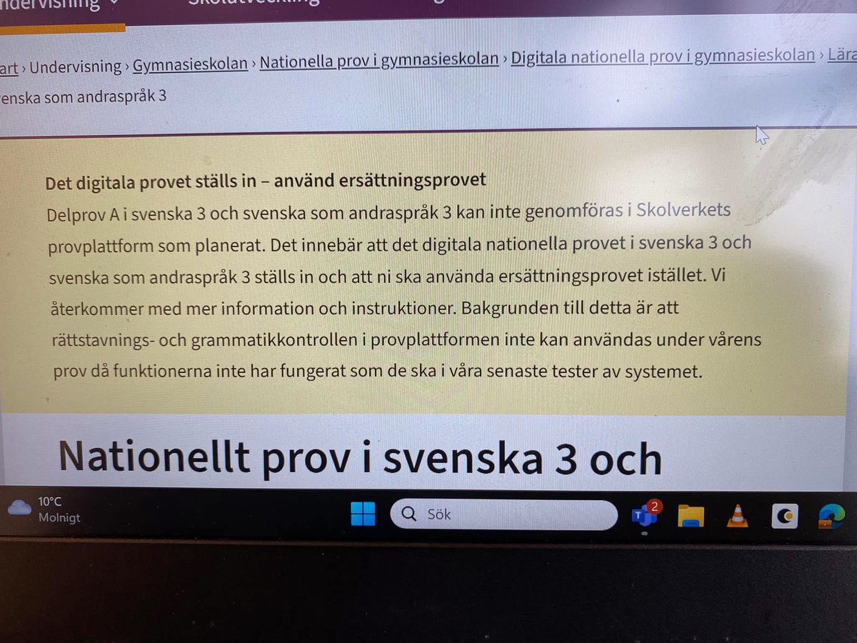 Hej hå vad kul det är att vara lärare. Cirkus Skolverket. Digitala nationella proven ställs in och ersättningsprov ska användas. Påminner om VGRs Millenium…