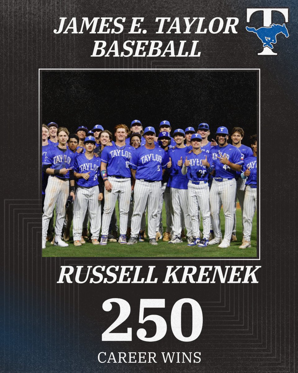 With the win last night Taylor Head Baseball Coach Russell Krenek earned his 250th career win as a head coach!