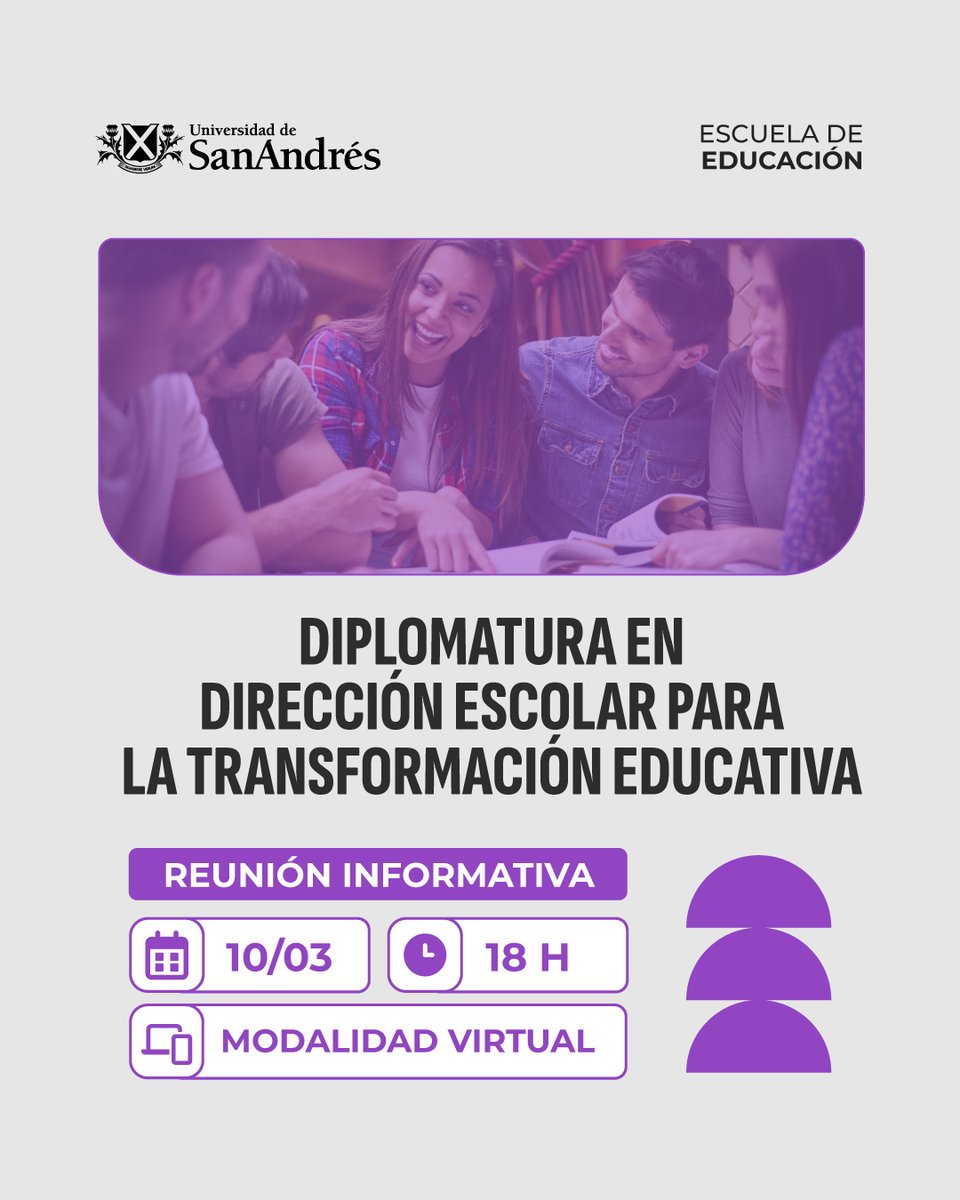 Sumate a la reunión informativa de nuestro programa de transformación educativa para equipos de gestión: DETE Escuela✅
10/3 a las 18.00 por Zoom. Anotate en este link: eventos.udesa.edu.ar/131738/detail/…