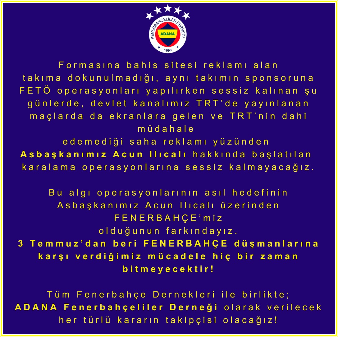 #AcunYalnızDeğildir 
<a href="/acunilicali/">Acun Ilıcalı</a> 
<a href="/Fenerbahce/">Fenerbahçe SK</a>