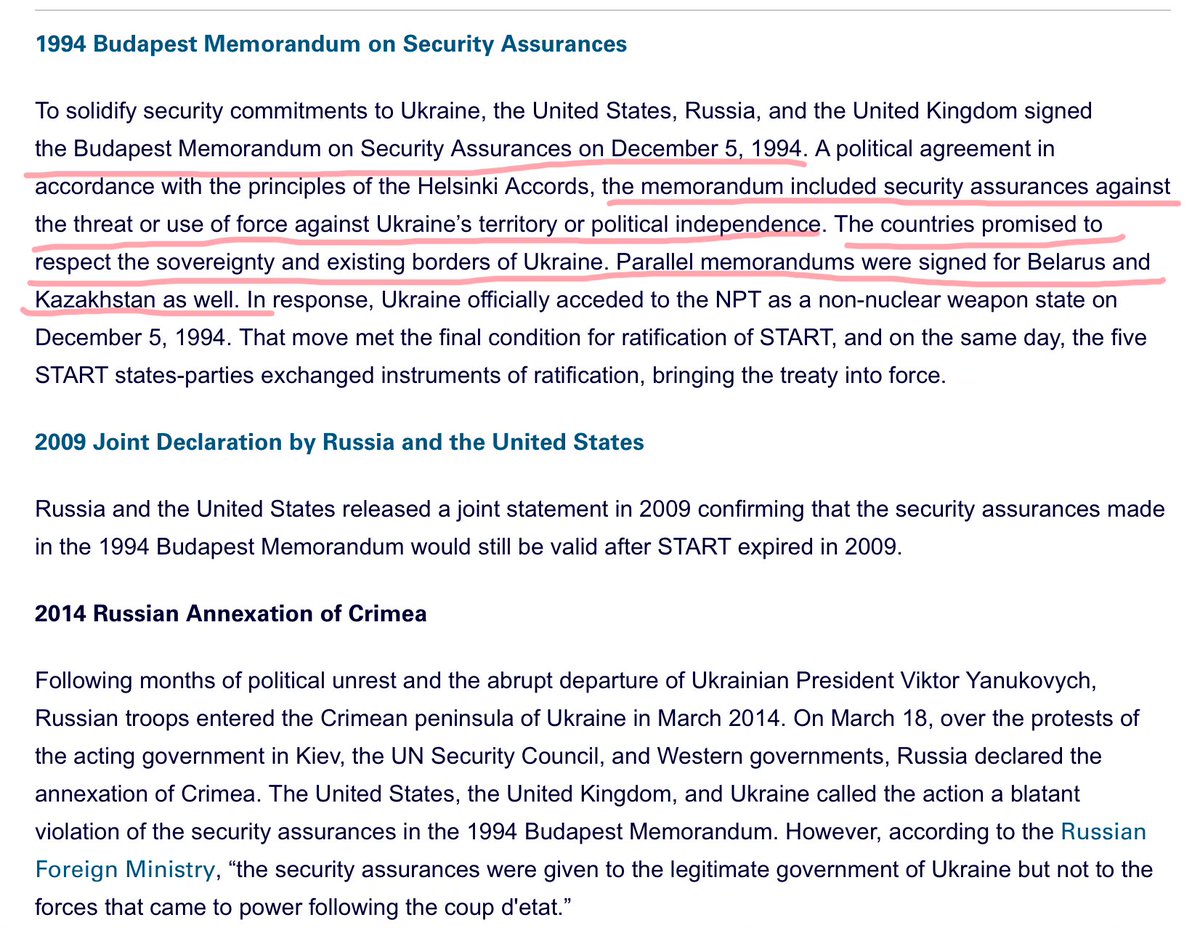 MadeInCanada_eh's tweet image. Budapest Memorandum signed by the USA, UK, Russia, Ukraine, and a few other countries was for Ukraine to give up their nuclear weapons in exchange for protection if this ever happened.Russia invaded in 2014 and in 2022 yet no one protected Ukraine. Failure on everyone’s part…