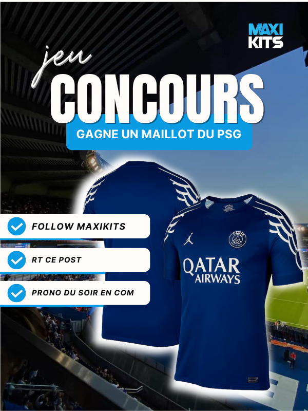 maxiikits's tweet photo. 🚨 Jeu Concours ! 🚨

À l'occasion du match de ce soir #PSGLIV on vous fait gagner le maillot fourth du PSG !

Pour participer :
✅ Follow @maxiikits
🔁 RT ce post
⚽ Donne ton prono pour PSG 🆚 Liverpool ce soir !

Le gagnant sera tiré au sort parmi ceux qui ont le bon score 🎯 https://t.co/MHjwJuCC3O