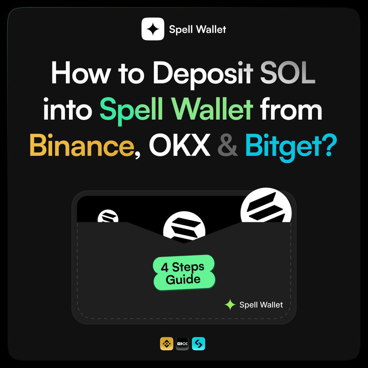 🚀 How to Deposit SOL to Spell Wallet? Top up your Spell Wallet with SOL  from #Binance, #OKX, #Bitget & more— fast & easy! 1️⃣ Get Your Spell Wallet  Address - Open @