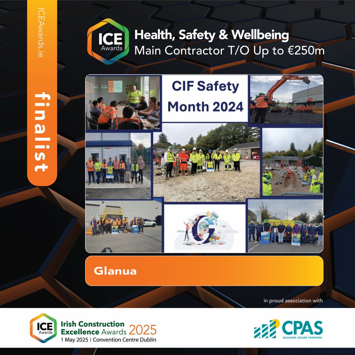 Congratulations and best of luck to The ICE Awards 2025 Finalists 

in the Health, Safety &amp; Wellbeing (Main Contractor T/O Up to €250M)category

In proud association with <a href="/CPAS_Pensions/">CPAS</a>

✭Visit ICEAwards.ie to buy Gala Tickets✭

#ICEAwards #ConstructionExcellence