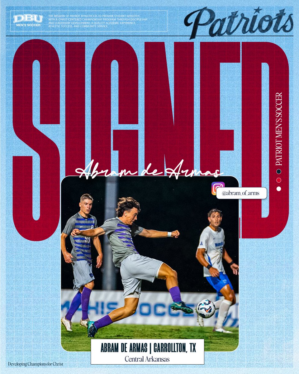 Another quality mid-year addition joining us this spring. Welcome to DBU, Abram de Armas!
