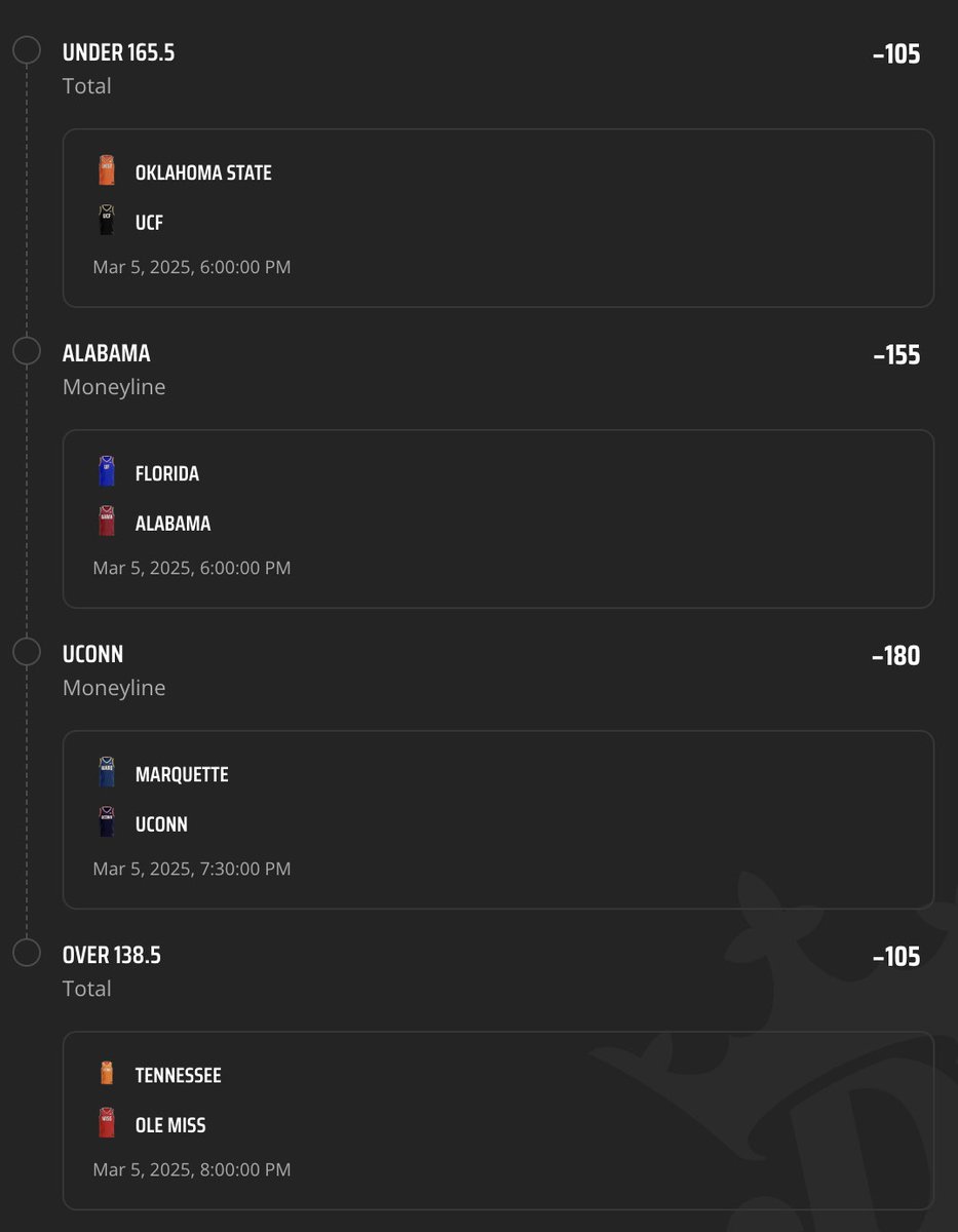 BACK IN THE SADDLE

DK CBB Parlay Boost

Mine was 50%; good for 0.6u

I have current FV at +983

❤️ if tailing! Will see if I can get a few more plays up today