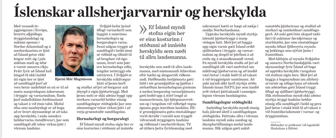 Áfram heldur umfjöllun mín um öryggis- og varnarmál þar sem sótt er í smiðju norðurlandanna.