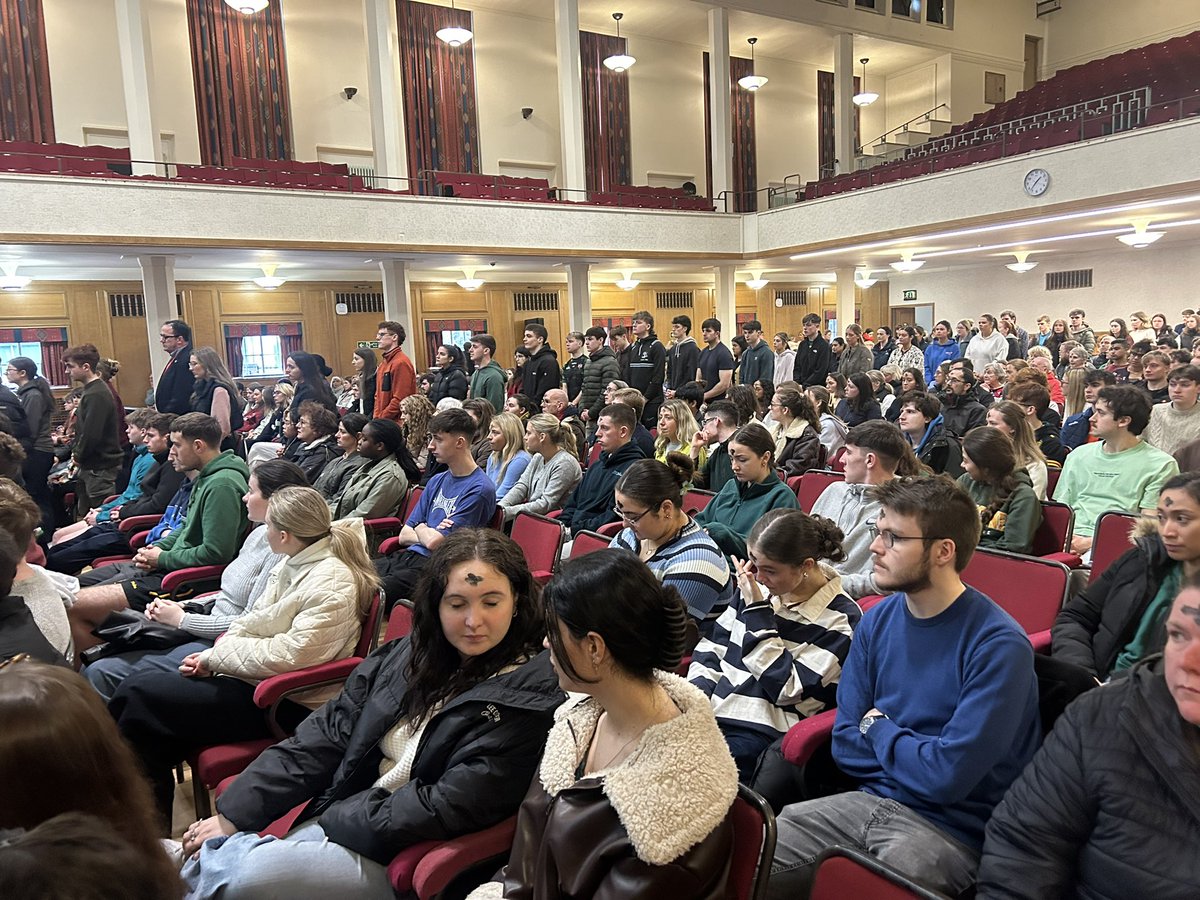 Great to see a full house for lunchtime Mass! There is still opportunity to attend Mass and receive ashes on campus at 6.05pm this evening. We look forward to welcoming Bishop Alan McGuckian as our principal celebrant.
