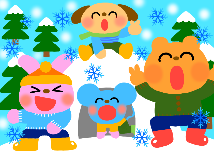 MAmr658t's tweet photo. 雪の思い出　＃冬の壁面　#イラスト　＃ゆるいイラスト　＃保育 https://t.co/Cf4e19kvf7