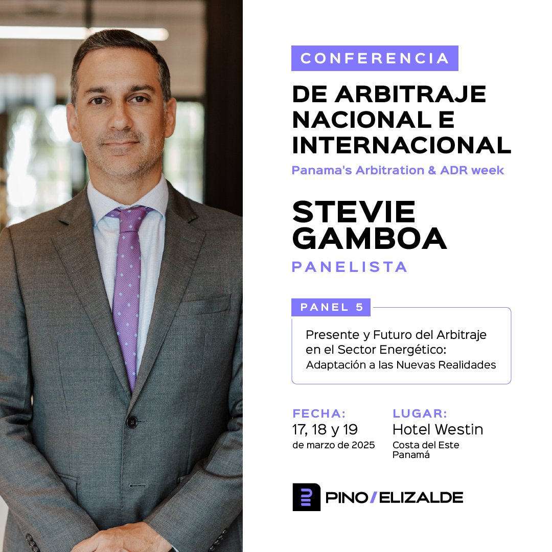 Pino Elizalde (@pinoelizalde) on Twitter photo Nuestro socio, <a href="/steviegamboa/">Stevie Gamboa Valladares 🇪🇨</a>, será panelista en la conferencia sobre arbitraje nacional e internacional en el sector energético, que se llevará a cabo el 17, 18 y 19 de marzo en el Hotel Westin. Nuestro socio, <a href="/steviegamboa/">Stevie Gamboa Valladares 🇪🇨</a>, será panelista en la conferencia sobre arbitraje nacional e internacional en el sector energético, que se llevará a cabo el 17, 18 y 19 de marzo en el Hotel Westin.