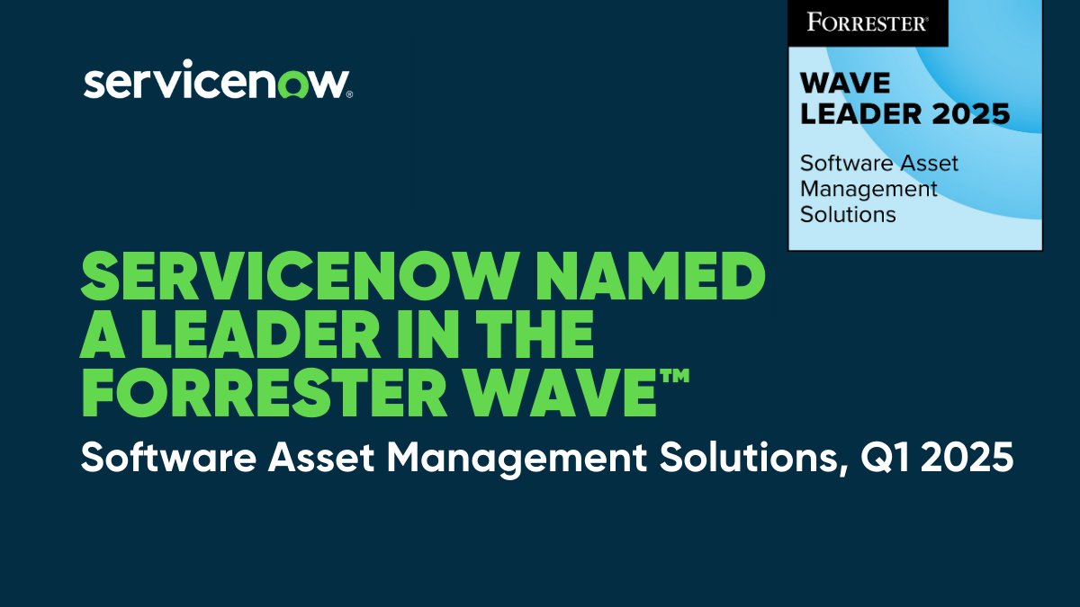 Excited to share ServiceNow has been named a Leader in the Forrester Wave™: Software Asset Management Solutions, Q1 2025. Learn why Forrester's report says "ServiceNow has emerged as one of the most complete IT service management with SAM offerings.” spr.ly/6014Lxfqs
