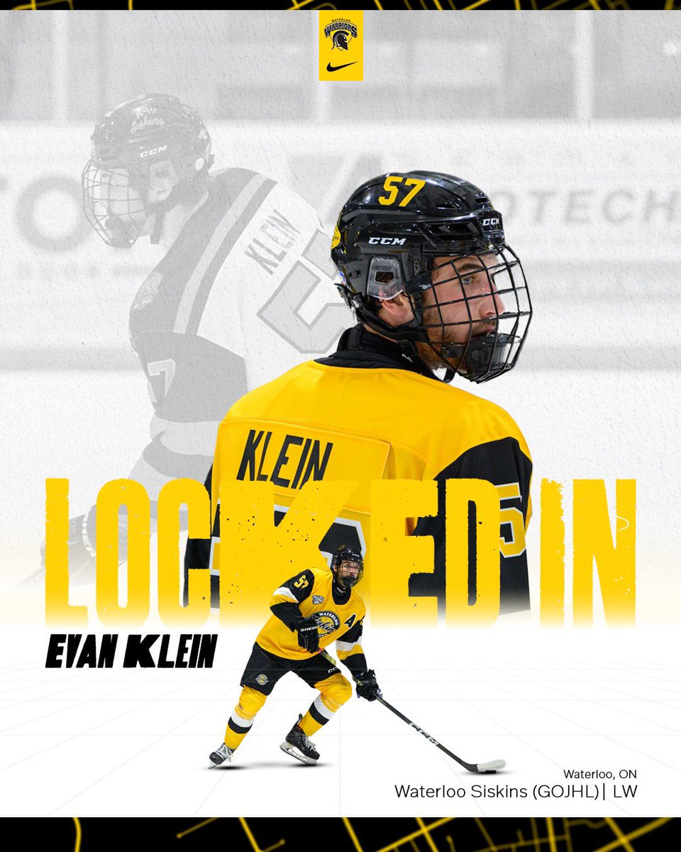 RECRUITING ANNOUNCEMENT: Evan Klein is joining the Warriors!

40 games with the Siskins this season, Evan leads the team with 22G and 30A for 52 pts.

Previously with 174 career OHL games with Saginaw and Niagara, registering 14G and 16A for 30 pts.

Welcome home, Evan!