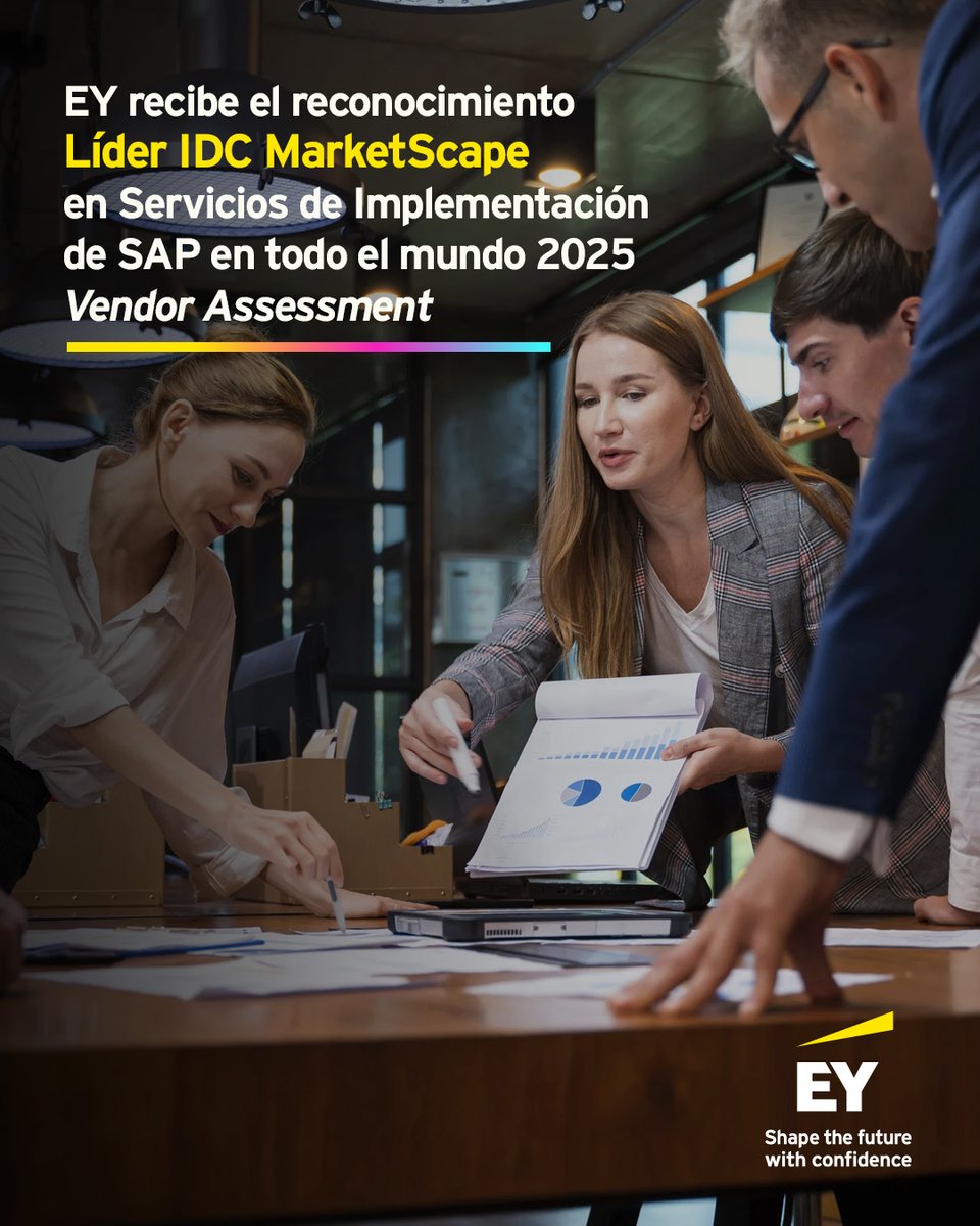 Nos complace compartir que EY ha sido reconocido como Líder IDC MarketScape en Servicios de Implementación SAP. Este hito destaca nuestra dedicación al ayudar a las organizaciones a navegar en su transformación digital. 

¡Sigamos avanzando juntos!

#ShapeTheFutureWithConfidence