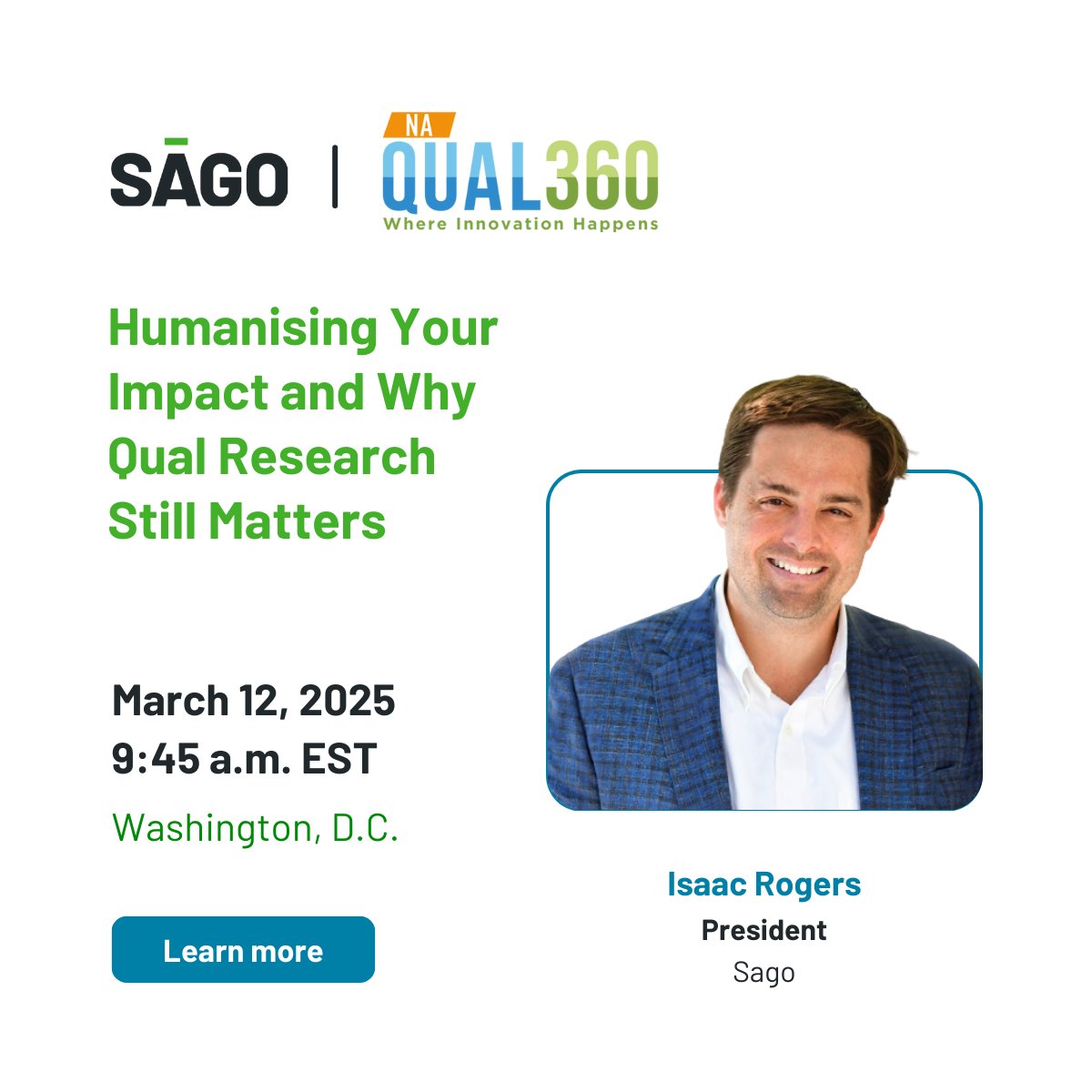 Will we see you at #Qual360? Don’t miss the chance to hear our President, Isaac Rogers, present on the significance of qualitative research for business outcomes.

We are proud to be the title sponsors and can’t wait to see you! Learn more &amp; register: bit.ly/4boFnad