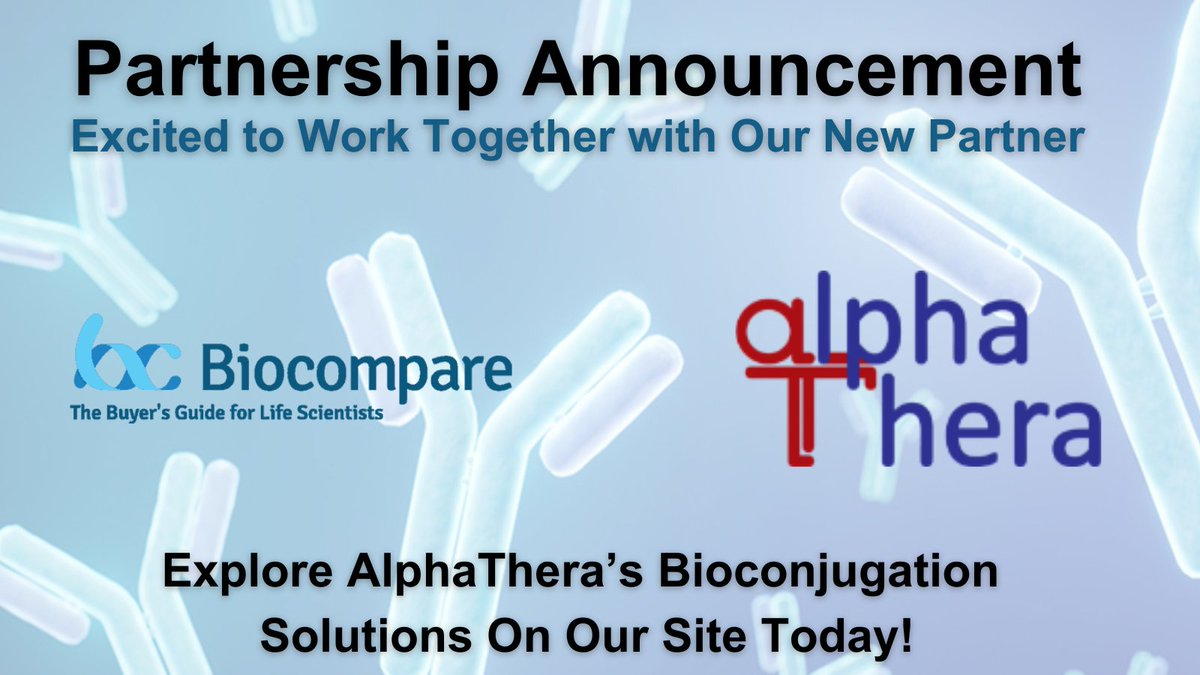 Biocompare (@biocompare) on Twitter photo We’re excited to announce a partnership with <a href="/alpha_thera/">AlphaThera Inc.</a>. Their oYo-Link reagents provide a fast, site-specific approach to bioconjugation, supporting applications in ELISAs, flow cytometry, and spatial proteomics.
More here: biocompare.com/108098-AlphaTh… We’re excited to announce a partnership with <a href="/alpha_thera/">AlphaThera Inc.</a>. Their oYo-Link reagents provide a fast, site-specific approach to bioconjugation, supporting applications in ELISAs, flow cytometry, and spatial proteomics.
More here: biocompare.com/108098-AlphaTh…