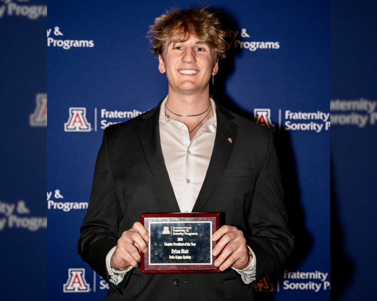 Leading with Excellence 🏆

Congratulations to Dylan Blair, former president of our Omega Omega Chapter, for being named Chapter President of the Year at the University of Arizona Fraternity and Sorority Program’s Order of Omega Greek Awards ceremony! His leadership played a key