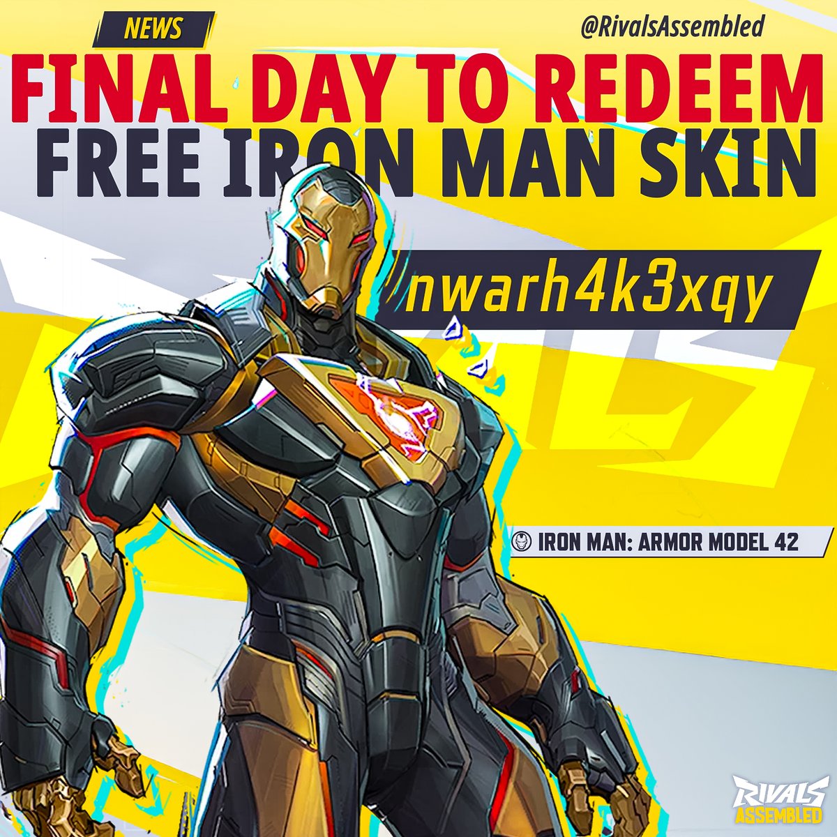 Today is the FINAL day to redeem your FREE skin in #MarvelRivals