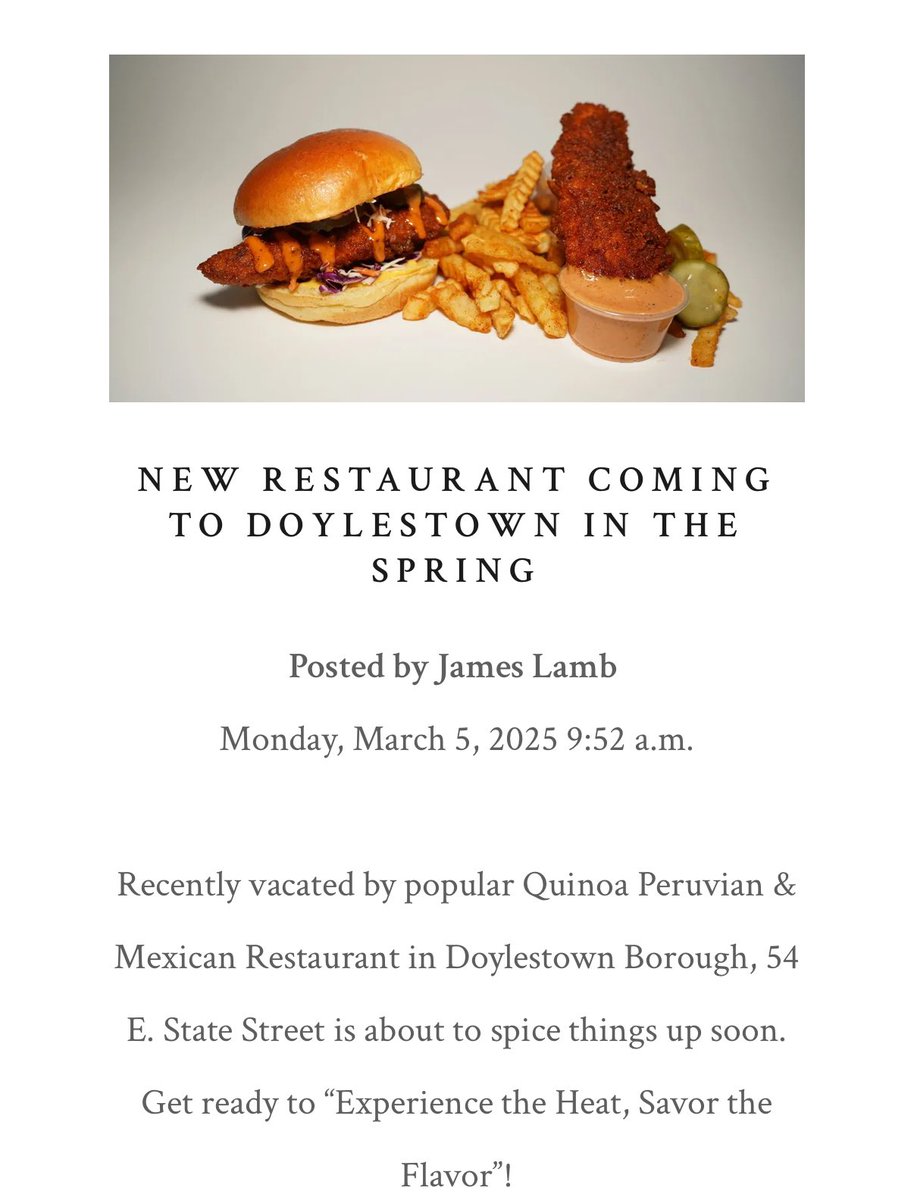 Spring Chicken! Coming Soon to Doylestown!
Read more⬇️

rivotmagazine.com/news-1

#doylestown #doylestown #buckscounty #buckscountypa #news
