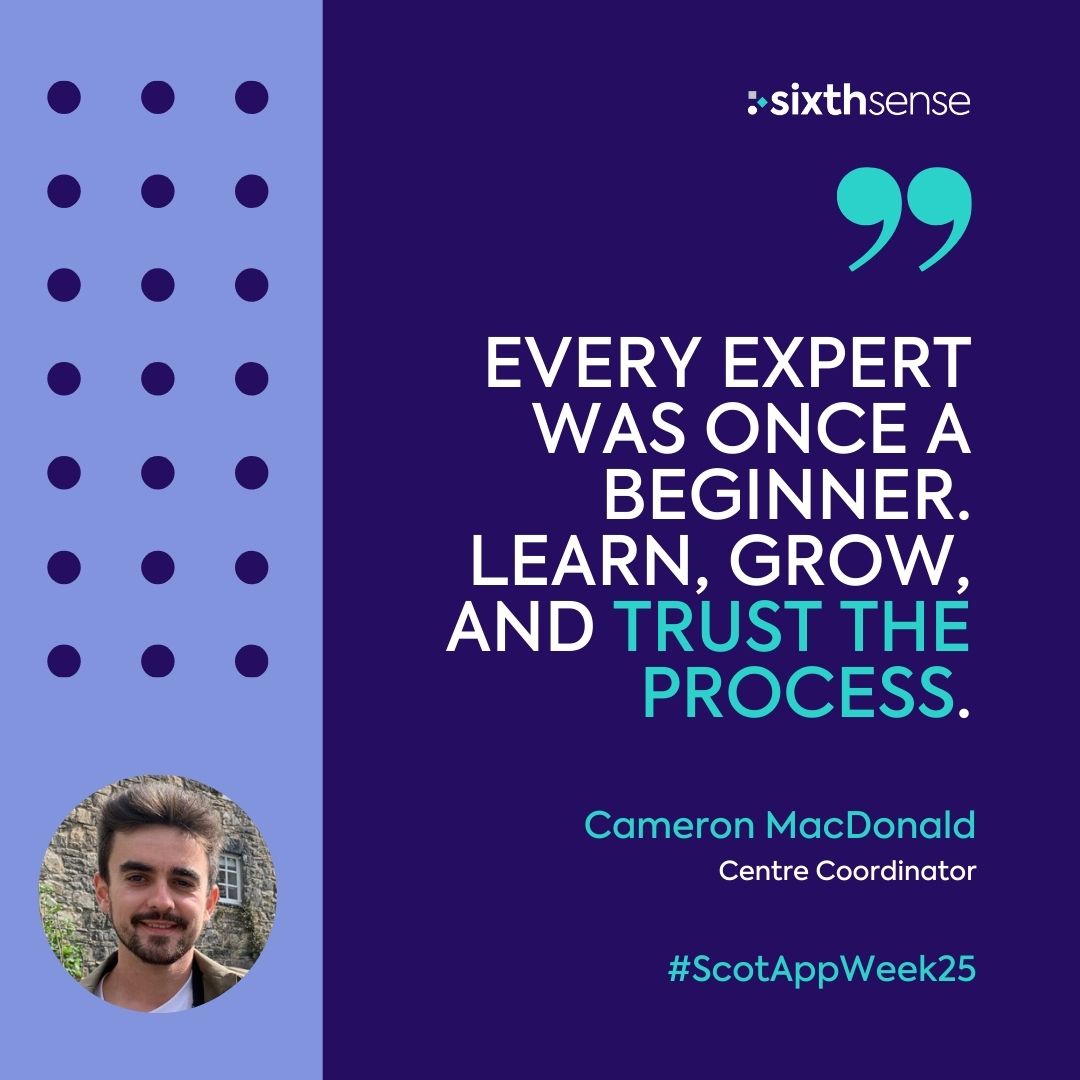 6SenseTraining's tweet image. 🙌 Our Centre Coordinator, Cameron is up next with his best advice for individuals just getting started with their #apprenticeship 🙌

Find out how you can get started with our apprenticeships here: sixthsense.scot/apprenticeships

#ScotAppWeek25 #MadeForBusiness #TrustTheProcess #advice