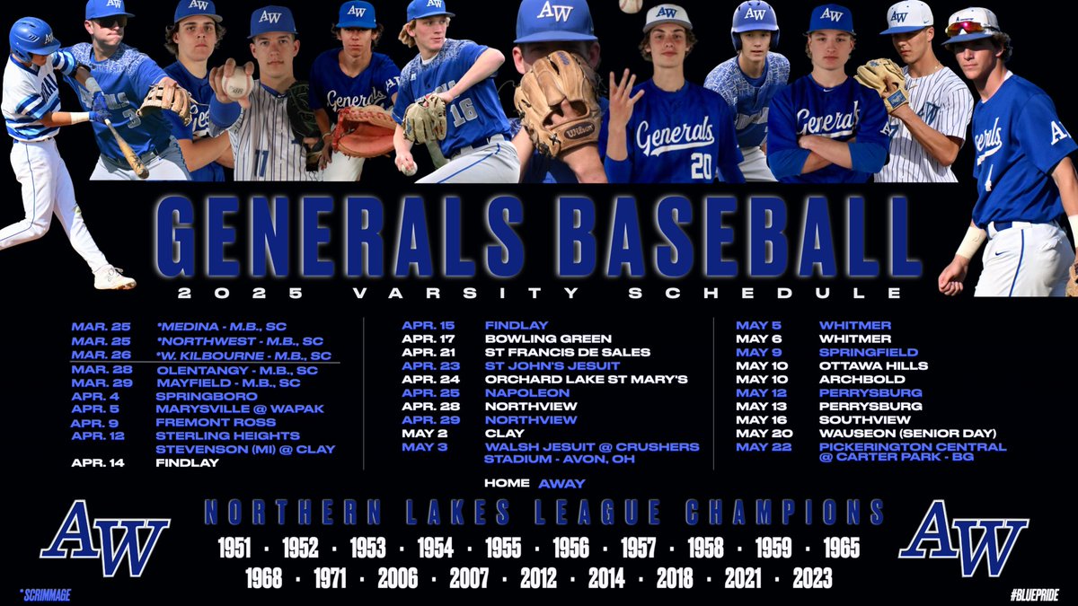 🚨2025 Varsity Schedule🚨
#BluePride