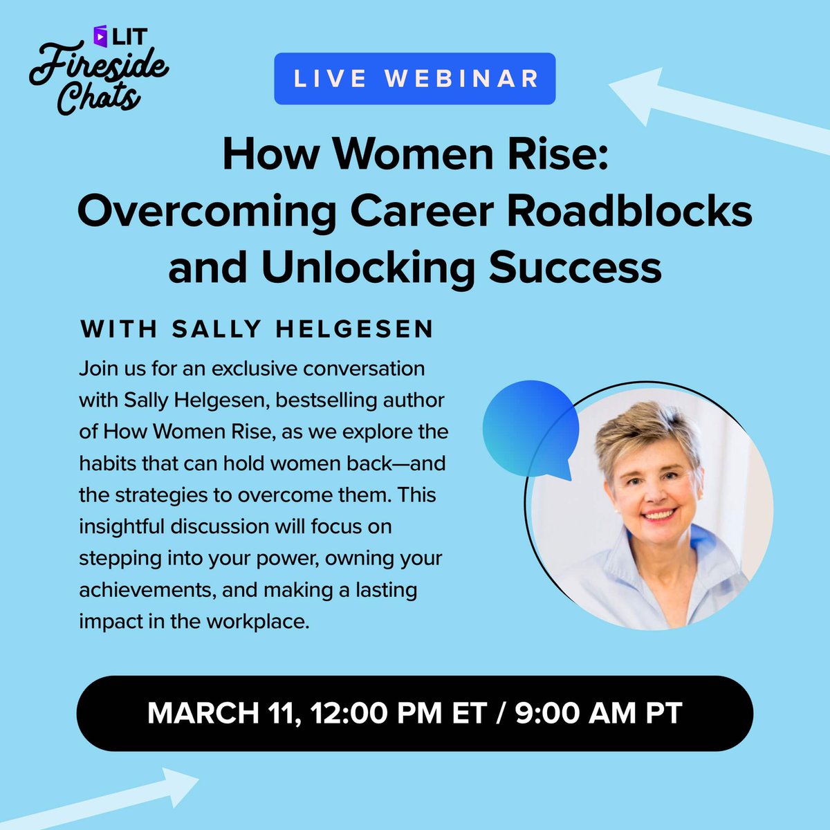 LIT Videobooks (@litvideobooks) on Twitter photo #IWD is about action and elevating women🚀 Join us for an exclusive Fireside Chat with <a href="/SallyHelgesen/">Sally Helgesen</a>, bestselling author of How Women Rise, on March 11 at 12:00 PM ET, as we explore the habits that can hold women back, and the strategies to overcome them. #IWD is about action and elevating women🚀 Join us for an exclusive Fireside Chat with <a href="/SallyHelgesen/">Sally Helgesen</a>, bestselling author of How Women Rise, on March 11 at 12:00 PM ET, as we explore the habits that can hold women back, and the strategies to overcome them.