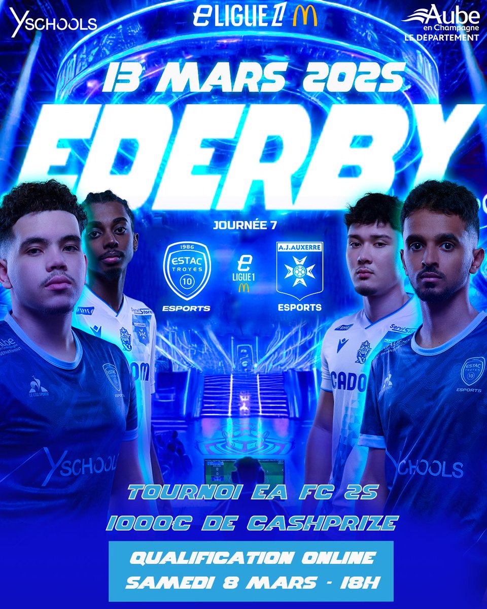 ESTAC Esports (@estac_esports) on Twitter photo ๐ฅ ๐๐ฟ๐๐๐ฝ๐ ๐ฎ๐ฌ๐ฎ๐ฑ : ๐๐ผ๐๐พ๐ ๐ฟ'๐๐๐๐๐๐ ๐ญ... ๐๐ ๐๐๐๐๐๐๐ ๐ญ๐ฌ๐ฌ๐ฌโฌ ๐พ๐ผ๐๐๐๐๐๐๐ ๐ฅ
๐
Sam. 8 mars โ Tournoi de qualification online EA FC 25
โช Inscris-toi vite : bit.ly/tournoiederby
๐
Jeu. 13 mars โ Phases finales du tournoi + EDERBY : ESTAC ๐ฅ ๐๐ฟ๐๐๐ฝ๐ ๐ฎ๐ฌ๐ฎ๐ฑ : ๐๐ผ๐๐พ๐ ๐ฟ'๐๐๐๐๐๐ ๐ญ... ๐๐ ๐๐๐๐๐๐๐ ๐ญ๐ฌ๐ฌ๐ฌโฌ ๐พ๐ผ๐๐๐๐๐๐๐ ๐ฅ
๐
Sam. 8 mars โ Tournoi de qualification online EA FC 25
โช Inscris-toi vite : bit.ly/tournoiederby
๐
Jeu. 13 mars โ Phases finales du tournoi + EDERBY : ESTAC