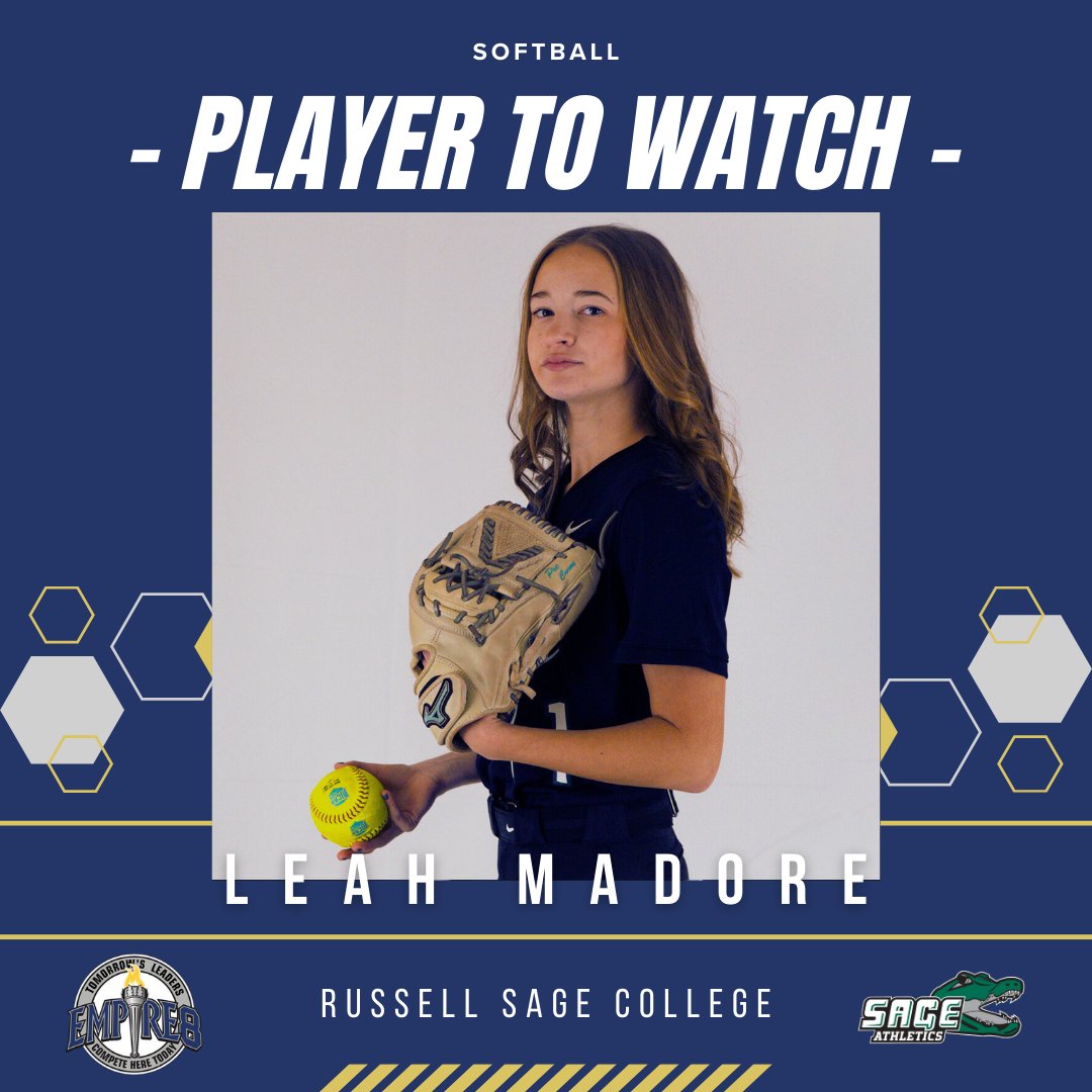 From <a href="/SageGators/">Sage Athletics</a> we have Leah Madore! Madore had an impressive sophomore season in 2024. She earned All-Empire 8 second team honors while also landing on the E8 All-Tournament team in the postseason. She totaled 154 strikeouts with a 3.66 earned run average.

#E8Proud