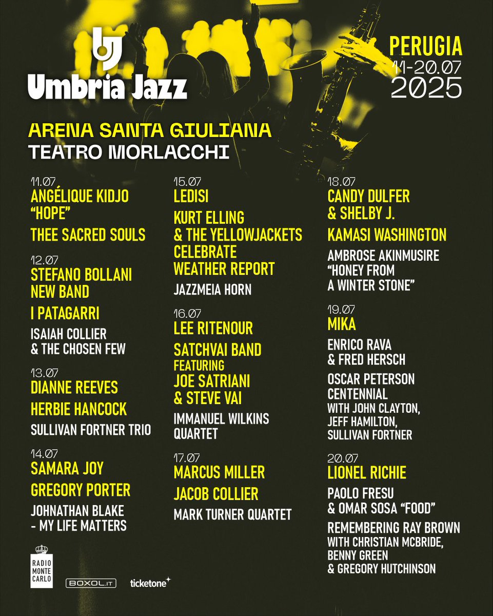 Umbria Jazz (@umbriajazz_ofc) on Twitter photo Scopri subito il programma completo dell' ๐๐ฟ๐ฒ๐ป๐ฎ ๐ฆ๐ฎ๐ป๐๐ฎ ๐๐ถ๐๐น๐ถ๐ฎ๐ป๐ฎ e del ๐ง๐ฒ๐ฎ๐๐ฟ๐ผ ๐ ๐ผ๐ฟ๐น๐ฎ๐ฐ๐ฐ๐ต๐ถ ๐ผ
Biglietti ๐๏ธ online dalle ore 12:00 del 7 marzo
<a href="/rmc_official/">Radio Monte Carlo</a> รจ la radio ufficiale di Umbria Jazz
umbriajazz.com Scopri subito il programma completo dell' ๐๐ฟ๐ฒ๐ป๐ฎ ๐ฆ๐ฎ๐ป๐๐ฎ ๐๐ถ๐๐น๐ถ๐ฎ๐ป๐ฎ e del ๐ง๐ฒ๐ฎ๐๐ฟ๐ผ ๐ ๐ผ๐ฟ๐น๐ฎ๐ฐ๐ฐ๐ต๐ถ ๐ผ
Biglietti ๐๏ธ online dalle ore 12:00 del 7 marzo
<a href="/rmc_official/">Radio Monte Carlo</a> รจ la radio ufficiale di Umbria Jazz
umbriajazz.com