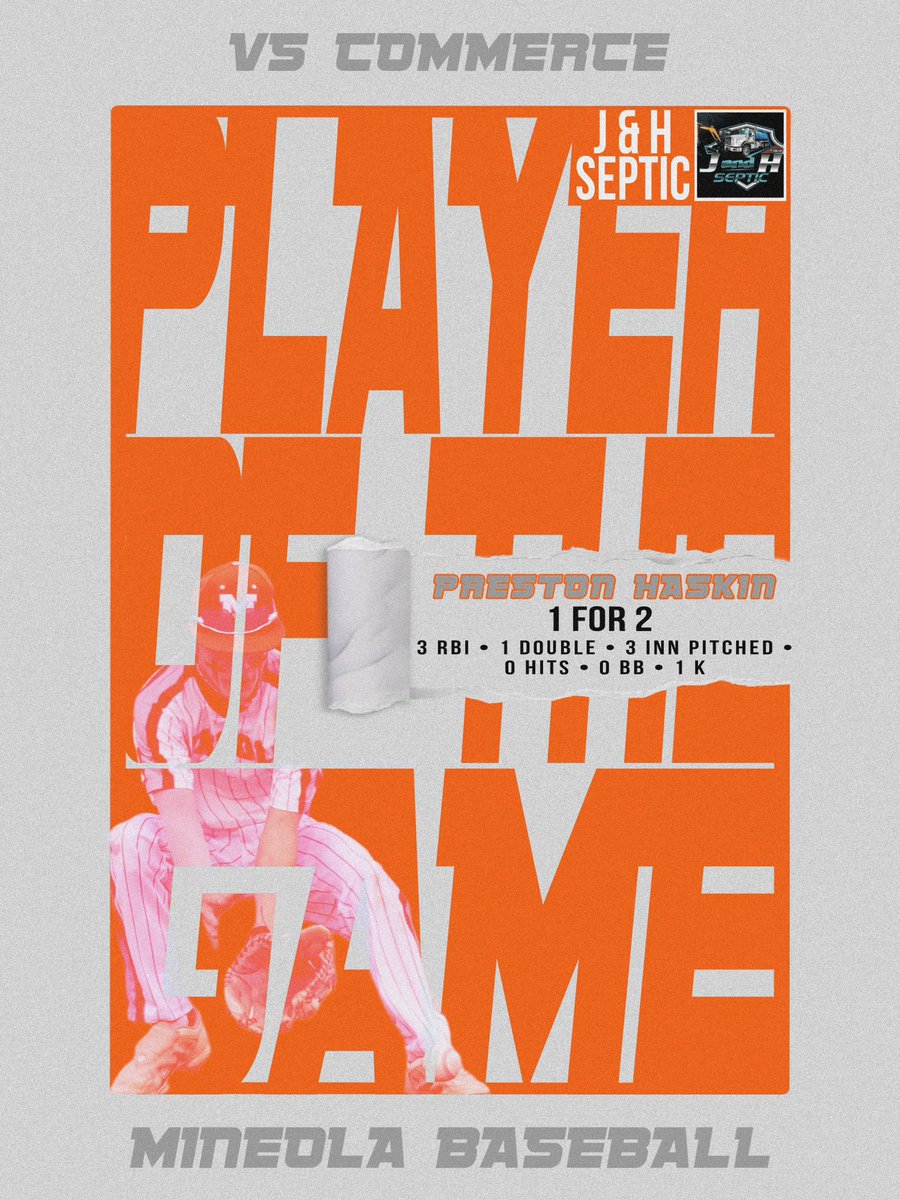 Preston Haskin Player of the game vs. Commerce!