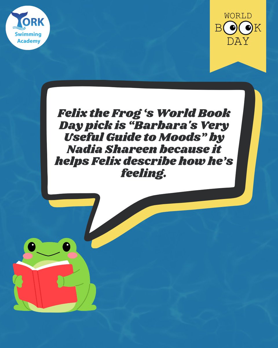 YorkSwimAcademy's tweet photo. It's World Book Day 2025!!!

Here at York Swimming Academy, we love reading, and we've got some of our friends to tell you what they've picked for their choice of book!

We would love to know what your child picked as their book for World Book Day - feel free to comment!! https://t.co/y5yyoKUV7o