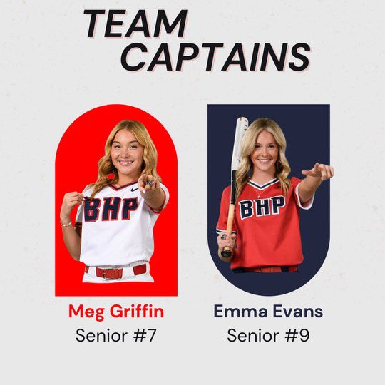 CONGRATULATIONS to our Seniors Emma Jo and Meg for being voted as our 2 team captains of the 2025 season!🤍🐻 #OwnIt