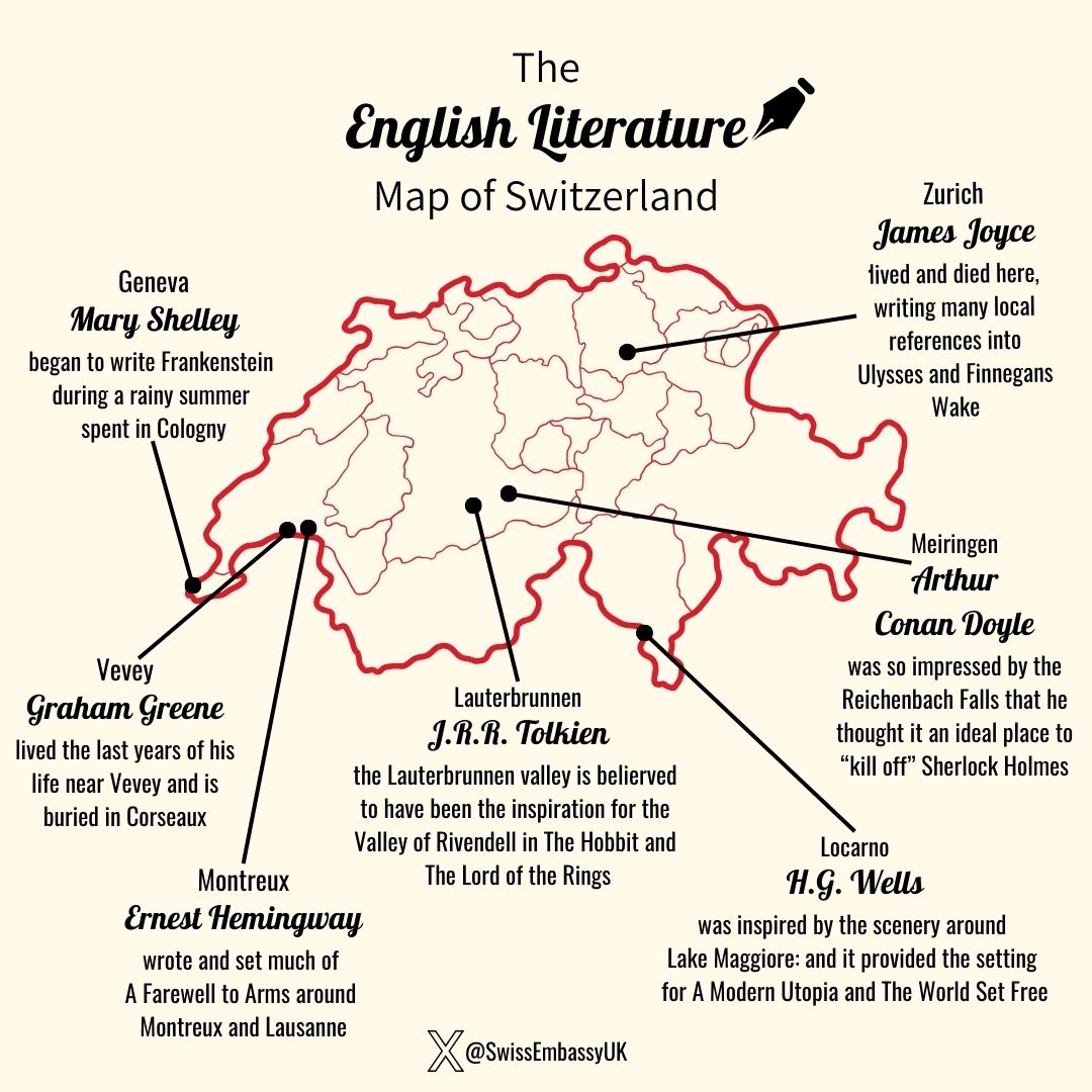 SwissEmbassyUK's tweet image. It’s #WorldBookDay! 📚

Discover what links Switzerland to some classic works of English literature 👇