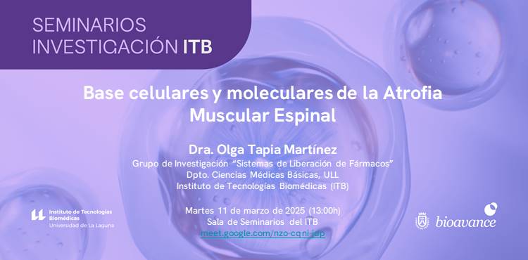 Instituto de Tecnologías Biomédicas (@itb_ull) on Twitter photo 🚨🚨 Attention ‼️
El próximo martes 11 a las 13h inauguramos oficialmente nuestro programa de #SeminariosdeInvestigaciónITB2025, con la charla inaugural de nuestra Secretaria <a href="/OlgaTapiaBIOCEL/">Olga Tapia</a> "Bases celulares y moleculares de la Atrofia Muscular Espinal" 🚨🚨 Attention ‼️
El próximo martes 11 a las 13h inauguramos oficialmente nuestro programa de #SeminariosdeInvestigaciónITB2025, con la charla inaugural de nuestra Secretaria <a href="/OlgaTapiaBIOCEL/">Olga Tapia</a> "Bases celulares y moleculares de la Atrofia Muscular Espinal"