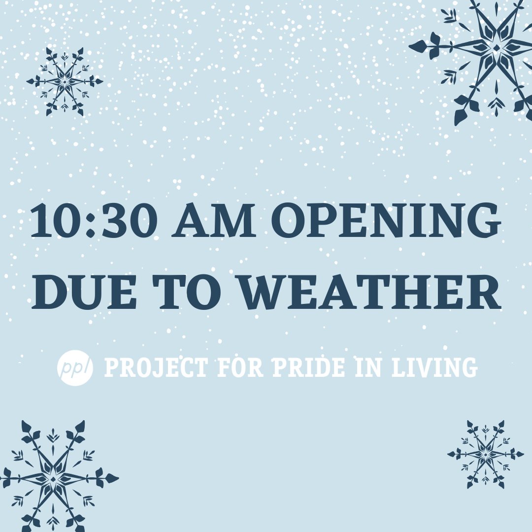 The PPL Campus will be opening at 10:30 AM today (March 5) due to the weather. Stay safe and warm!