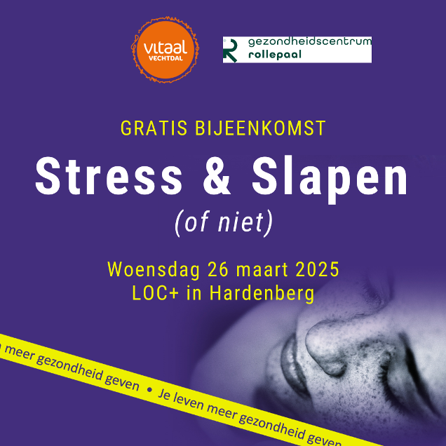 baalderborg's tweet photo. Vitaal Vechtdal en Gezondheidscentrum de Rollepaal verzorgen de gratis bijeenkomst Stress &amp; Slapen. Je leert er o.a. wat stress is en wat het met je lichaam doet. Ook leer je wat goede slaap is en wat er gebeurt als je te weinig slaapt. Meld je aan via https://t.co/VjY6IOltqK https://t.co/tzGtUT8EDL