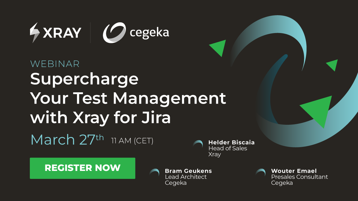 Still using Excel for test management? 🧐 Join us and <a href="/cegeka/">Cegeka</a> for this webinar to learn how Xray can help you centralize testing, improve traceability and boost collaboration! 

Sign up now: hubs.li/Q038dQ420