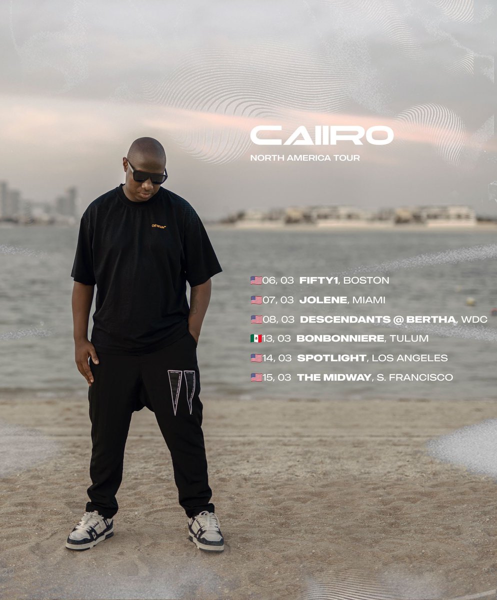 Really excited to share my upcoming tour in North America:  🇺🇸 + 🇲🇽. These are the dates and places where you can find me. Can’t wait to see you all! 

🎵: Caiiro x Chaleee “Zaya” (Coming Soon)

#Caiiro #touring #usa #mexico #comingsoon #housemusic #deephouse #afrohouse #afrotech