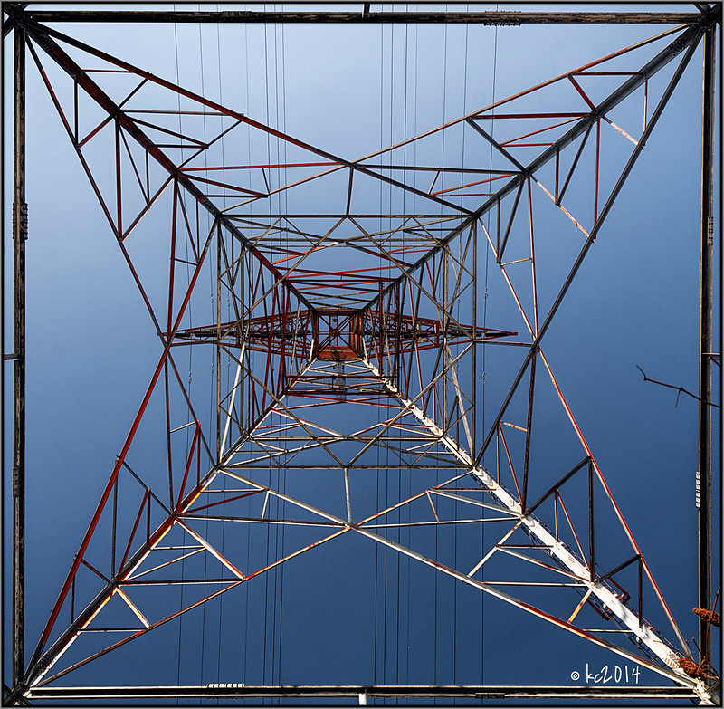 ELECTRIC GEOMETRY - taken standing under an electric pylon. It always pays to look up! #photography #PhotographyIsArt