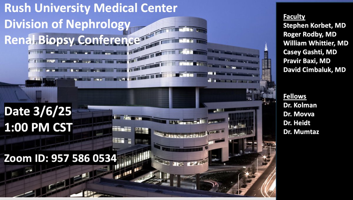 Roger Rodby (@nephrodby) on Twitter photo "If it walks like a Duck 🦆" vs "Tissue is the Issue" . Do we always really need a renal biopsy? Join us TOMORROW Thursday 3/6/25 at 1 PM CST for <a href="/Rush_Nephrology/">Rush Nephrology</a> live ZOOM renal biopsy conference. "If it walks like a Duck 🦆" vs "Tissue is the Issue" . Do we always really need a renal biopsy? Join us TOMORROW Thursday 3/6/25 at 1 PM CST for <a href="/Rush_Nephrology/">Rush Nephrology</a> live ZOOM renal biopsy conference.